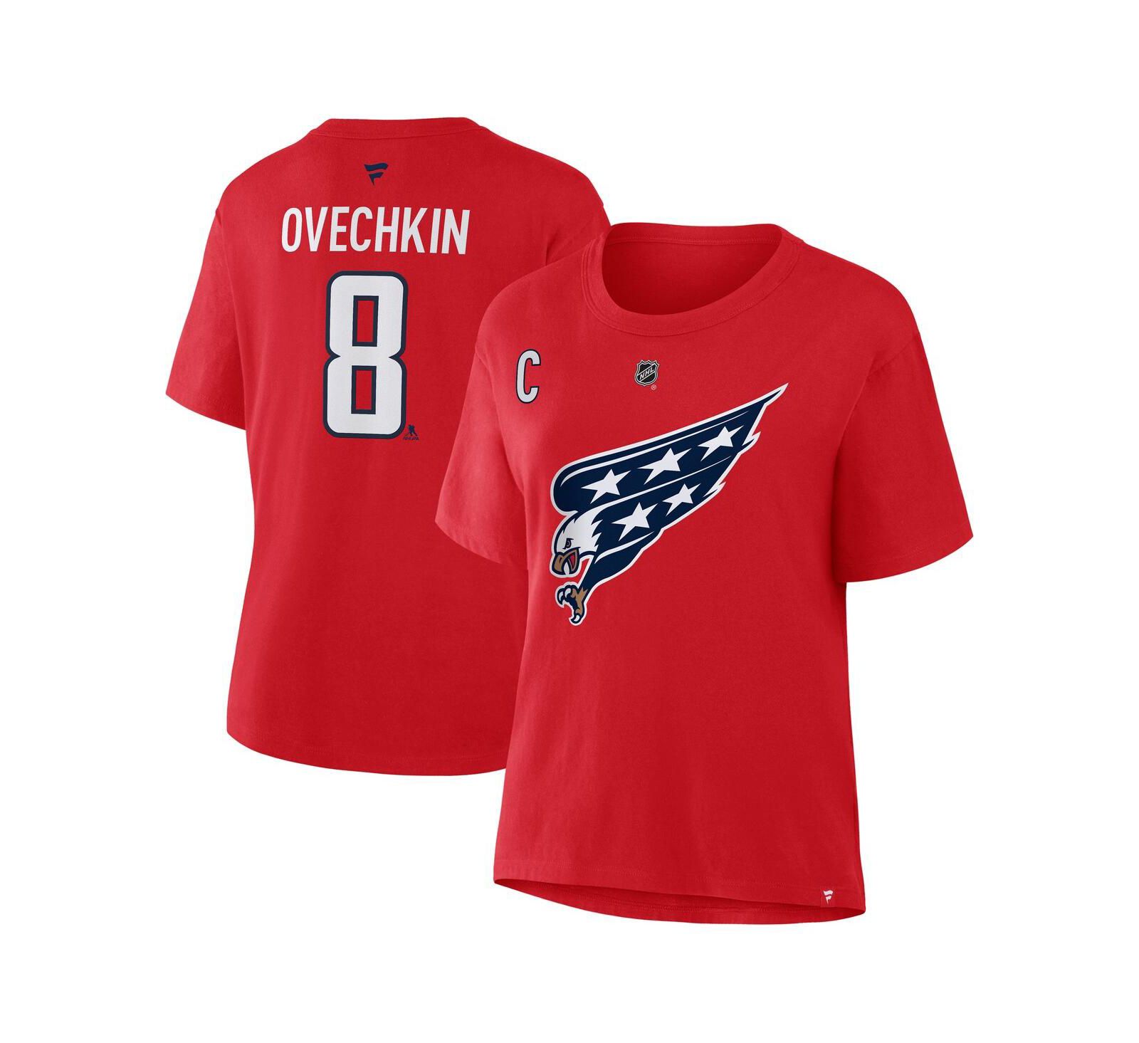Fanatics Women's Alexander Ovechkin Red Washington Capitals Authentic Stack Name & Number T-Shirt