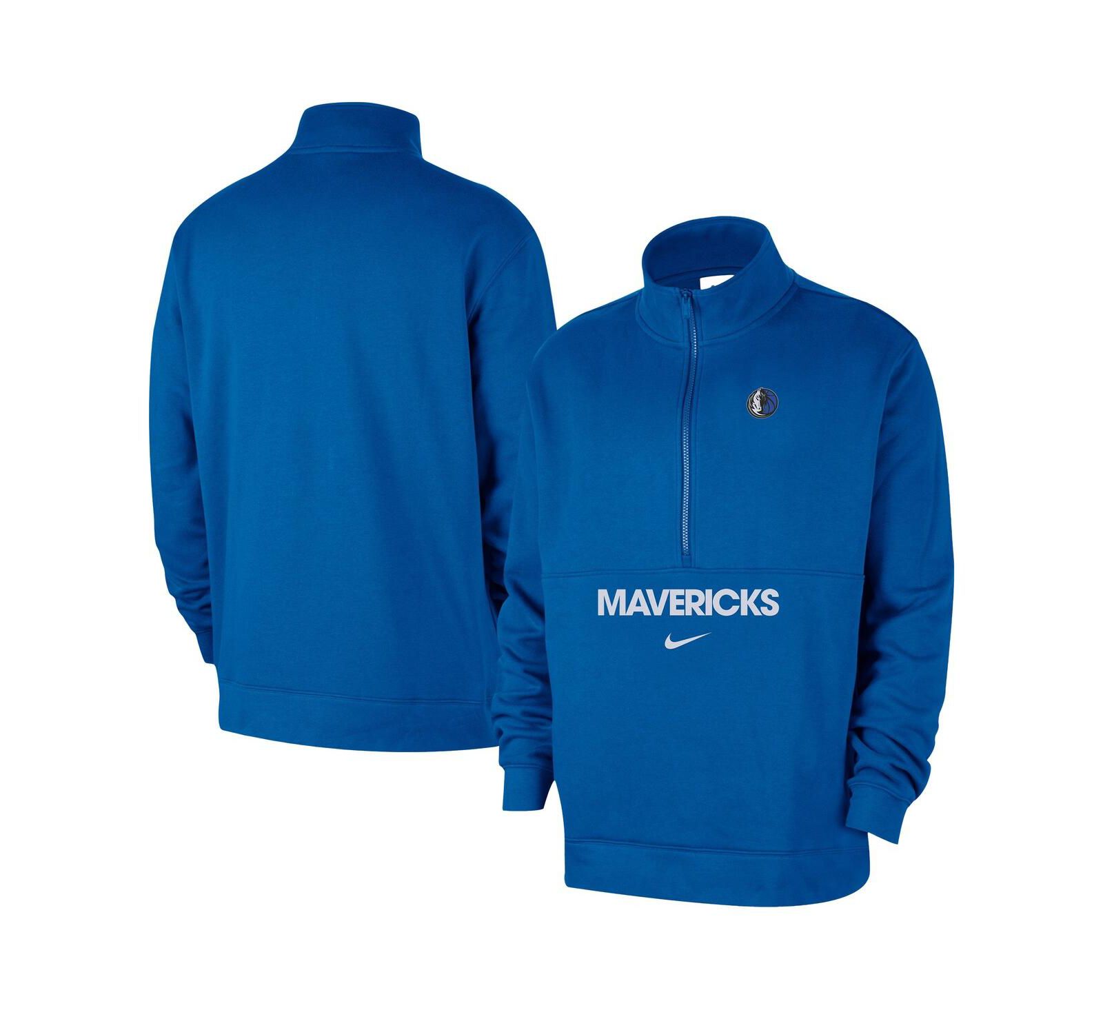 Nike Men's Royal Dallas Mavericks Courtside Club Half-Zip Jacket