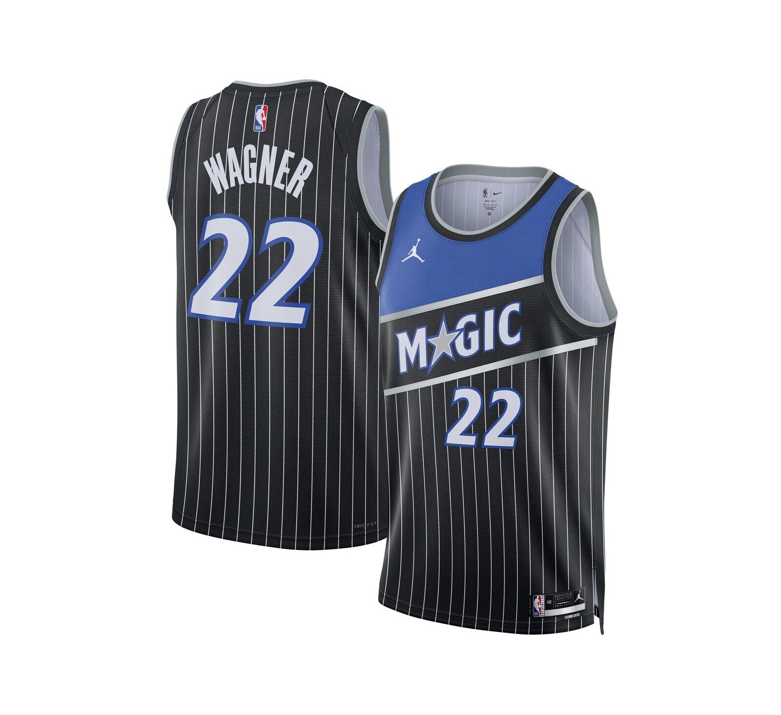 Джерси Jordan Franz Wagner Black Orlando Magic Swingman для мужчин и женщин
