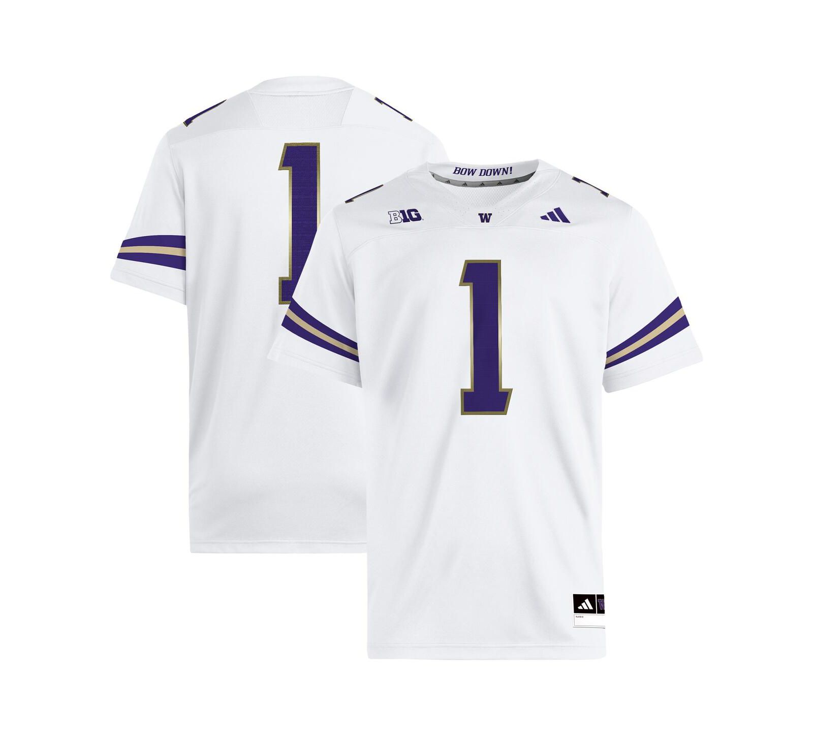 Adidas Men's 1 White Washington Huskies Premier Jersey