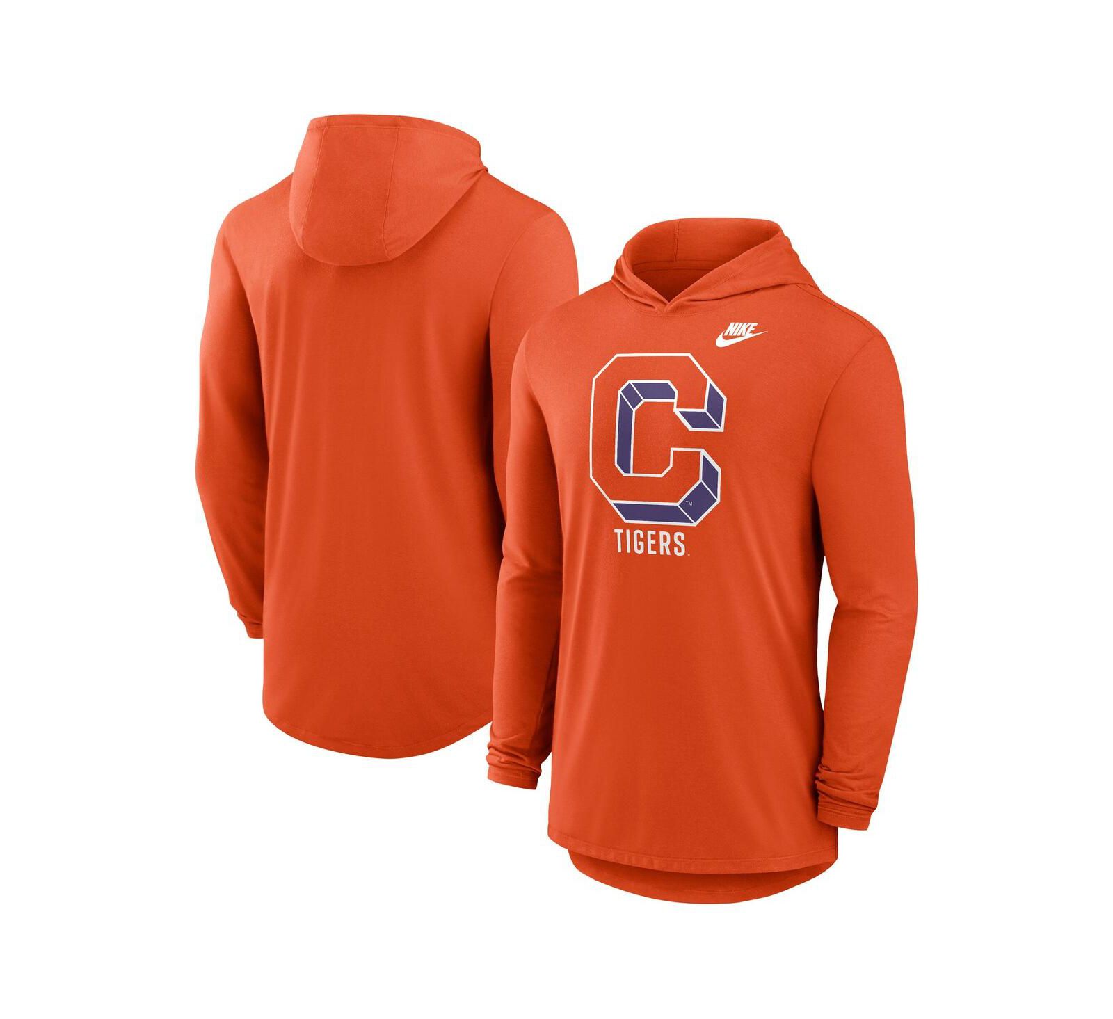 Nike Men's Orange Clemson Tigers Legacy Tri-Blend Dri-FIT Long Sleeve Hoodie T-Shirt