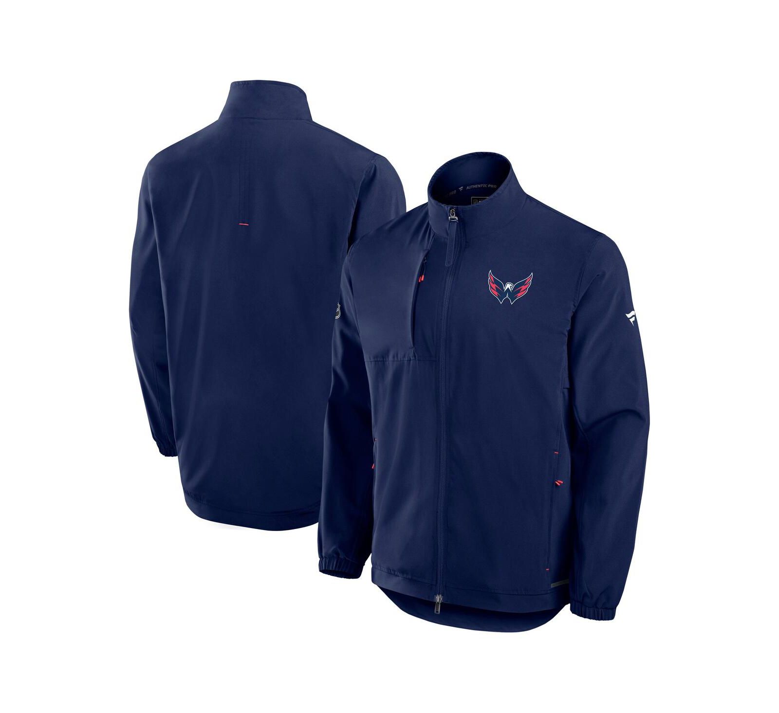 Fanatics Men's Navy Washington Capitals Authentic Pro Rink Full-Zip Coaches Jacket