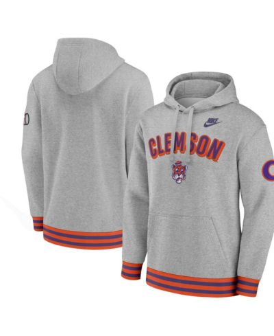 Мужское худи Nike Heather Gray Clemson Tigers Legacy Retro Pullover