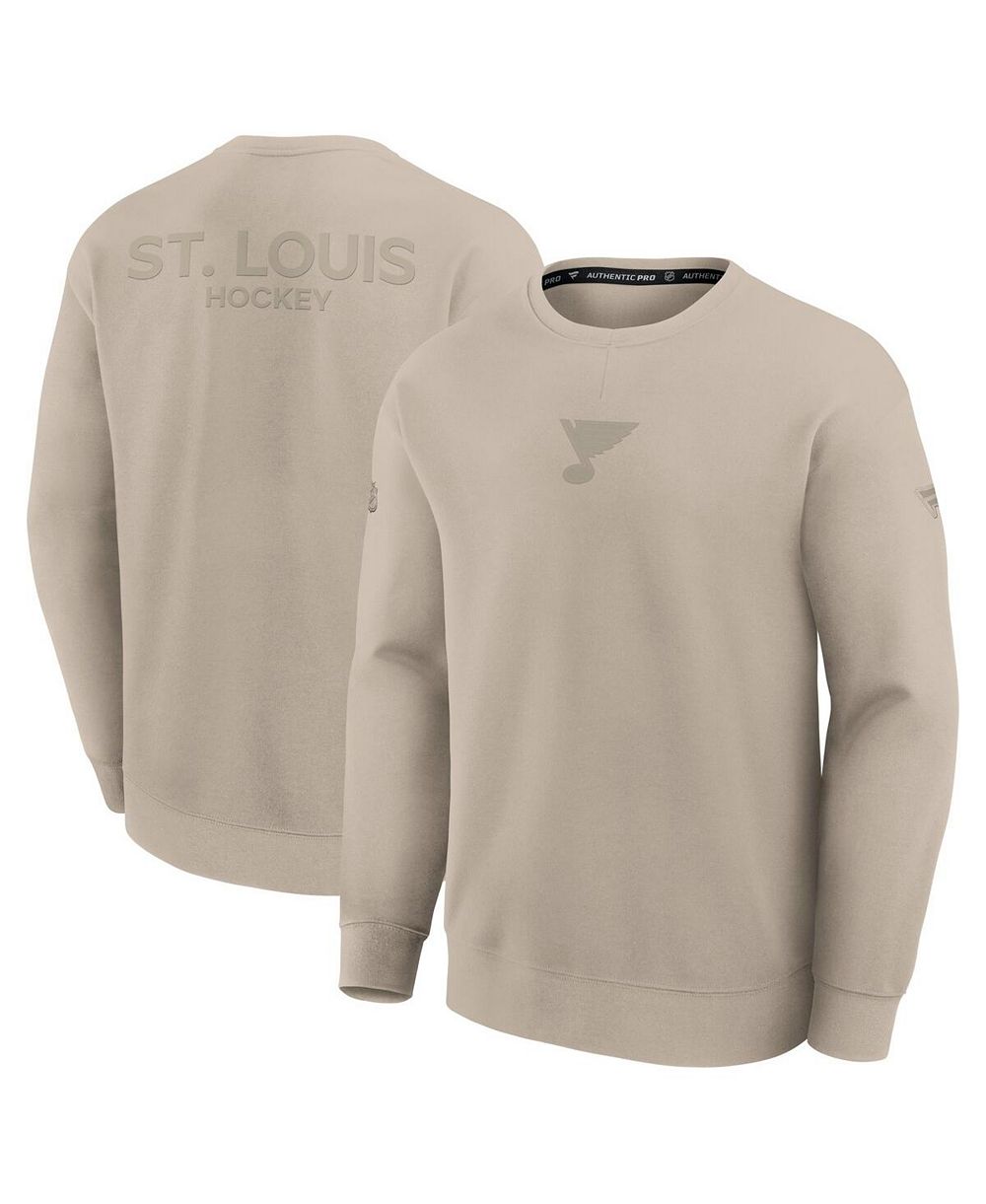 Мужской свитшот Fanatics Tan St. Louis Blues Authentic Pro Road Tri-Blend