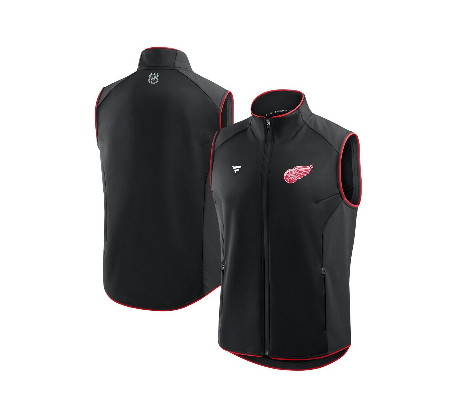 Fanatics Men's Black Detroit Red Wings Authentic Pro Rink Full-Zip Vest