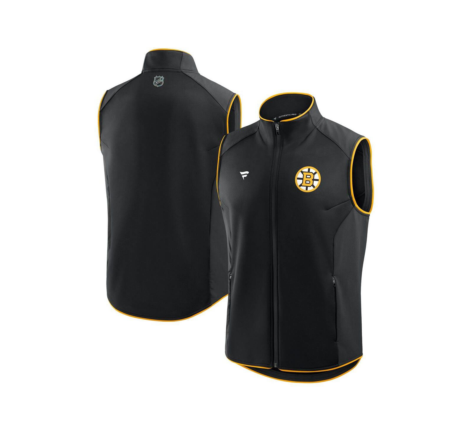 Fanatics Men's Black Boston Bruins Authentic Pro Rink Full-Zip Vest