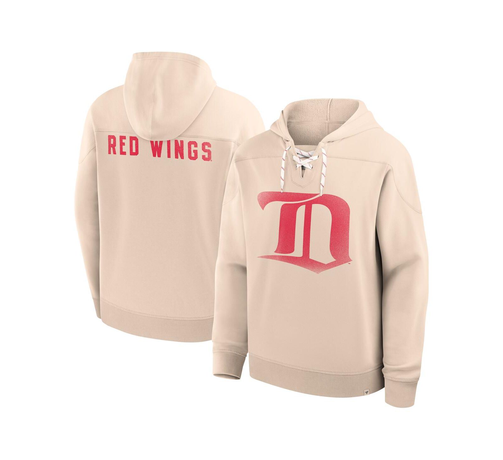 Мужское винтажное худи Fanatics Detroit Red Wings кремового цвета