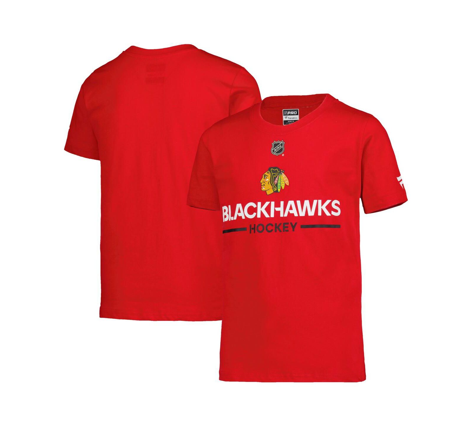 Fanatics Детская футболка Chicago Blackhawks Authentic Pro Wordmark, красная
