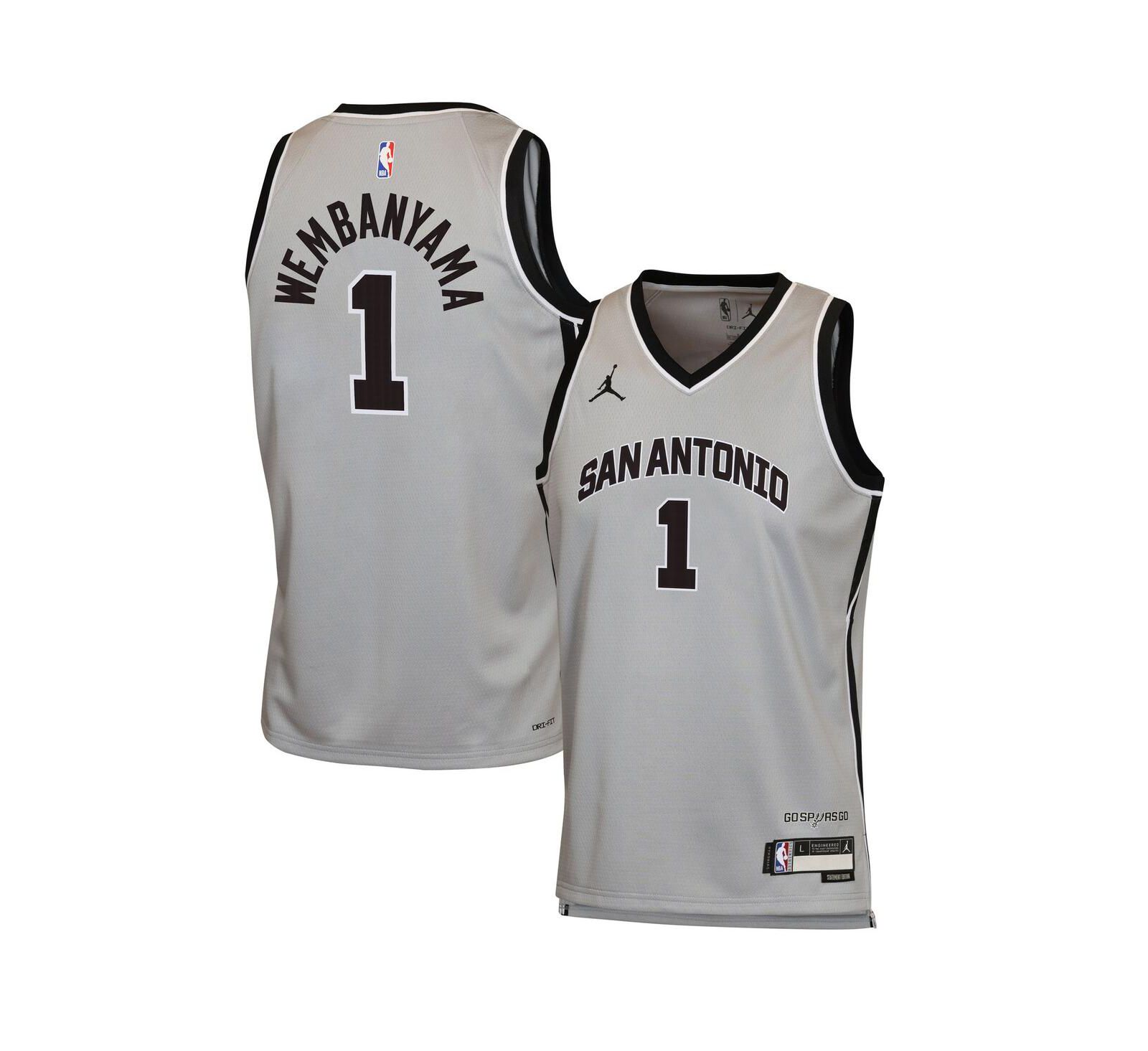Детская джерси Jordan Victor Wembanyama Silver San Antonio Spurs