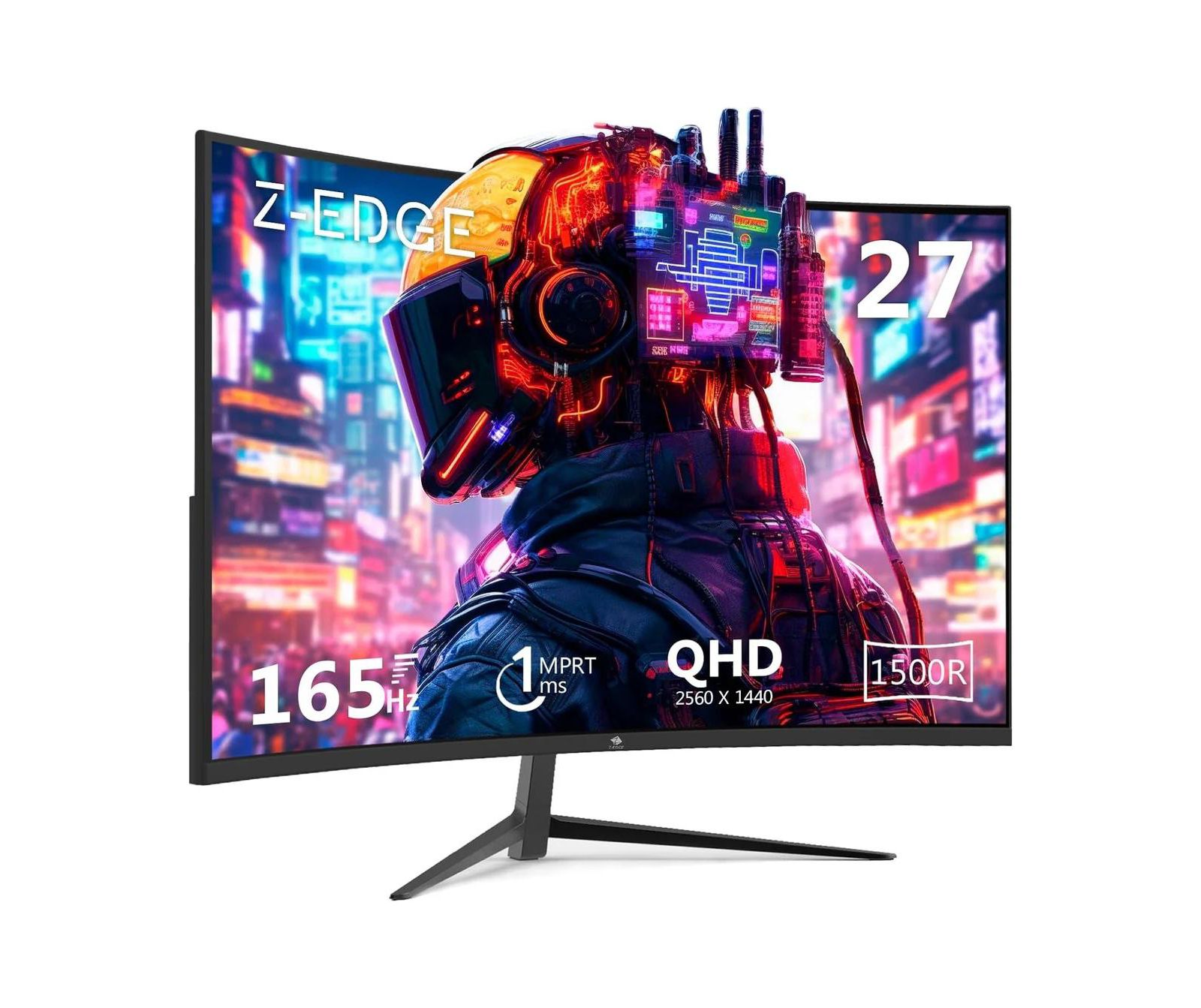 Z-EDGE изогнутый игровой монитор, 27", QHD 2K, 2560 x 1440, 165Hz, 1ms