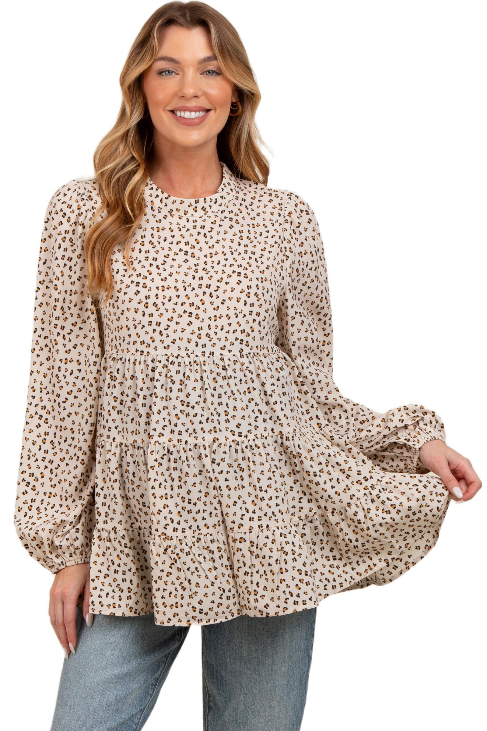 Женский многослойный топ Pinkblush Women's Mock Neck Tiered Top