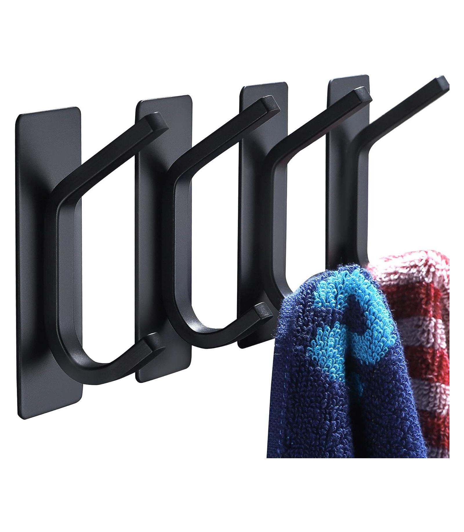 YIGII Towel Hook/Adhesive Hooks - 4-Pack, Stainless Steel Wall Hooks Stick for Bathroom and Kitchen Heavy Duty Hooks