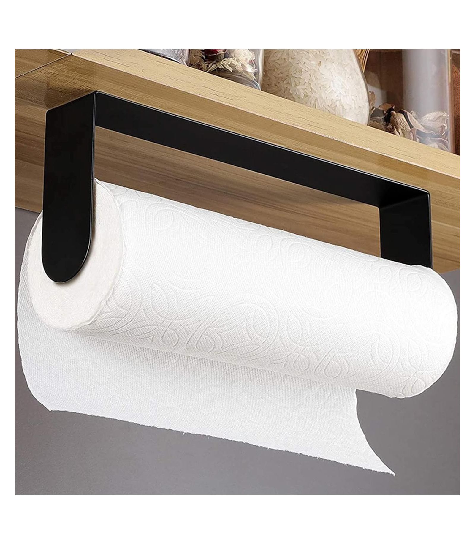 YIGII Self-Adhesive Stainless Steel Under-Cabinet Paper Towel Holder Rack