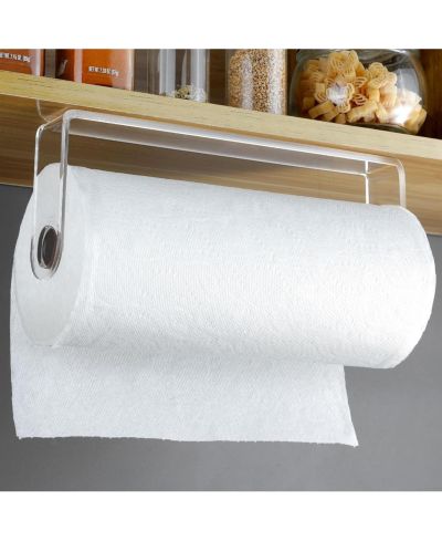 YIGII 11.5"x4.53" Acrylic Paper Towel Holder - Kitchen Paper Towel Holder Under Cabine,Self Adhesive Paper Towel Rack for Bathroom Organizer