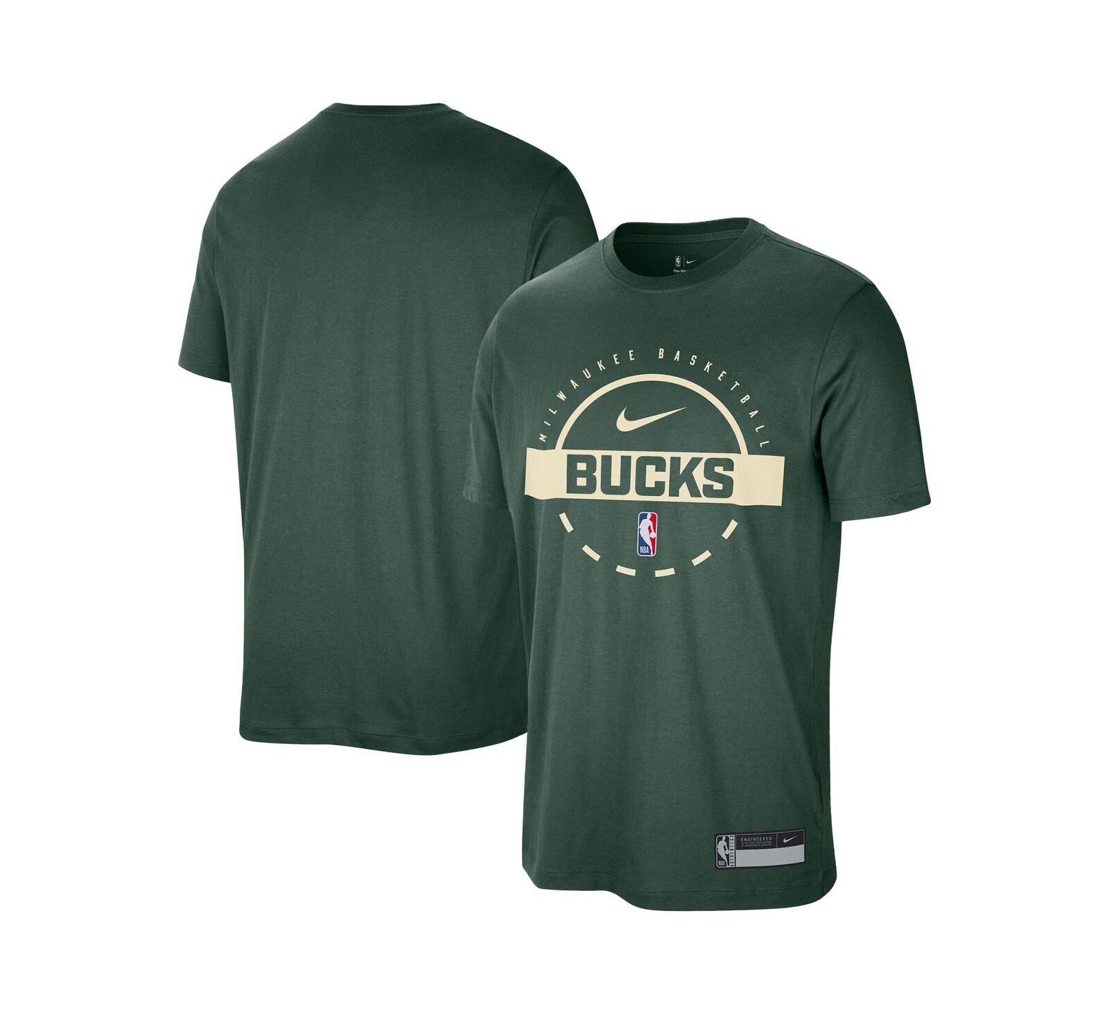 Мужская футболка Nike Hunter Green Milwaukee Bucks 2025/26 On-Court Flare Performance Practice