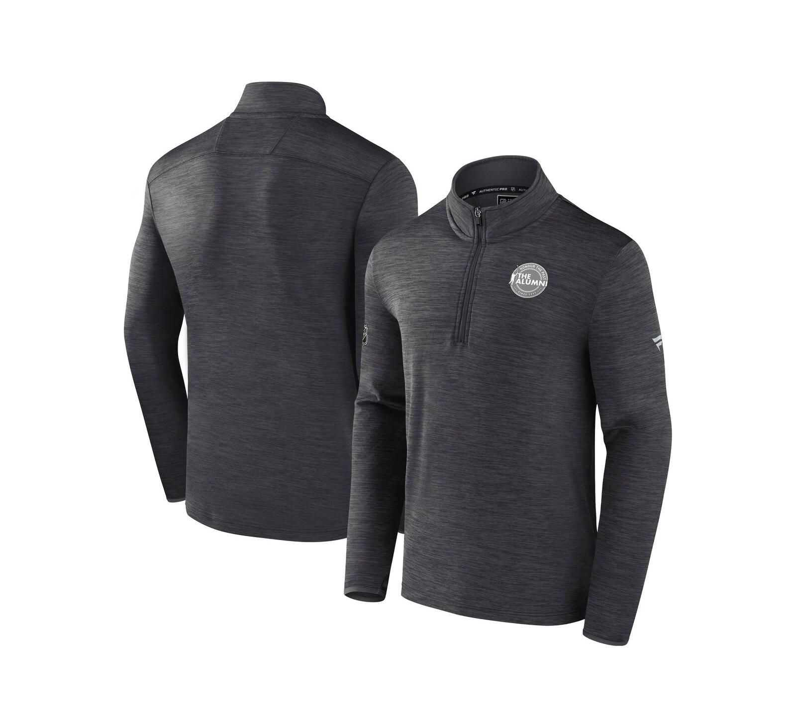 Fanatics Мужское худи NHL Authentic Pro the Alumni Quarter-Zip, Charcoal