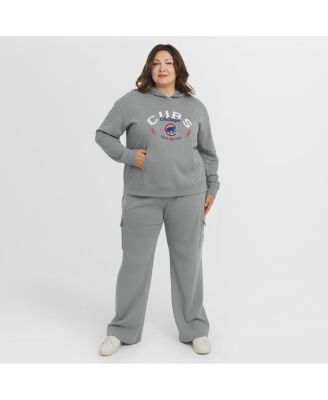 Женский комплект WEAR by Erin Andrews Chicago Cubs Plus Size Waffle-Knit Hoodie & Lounge Pant, серый