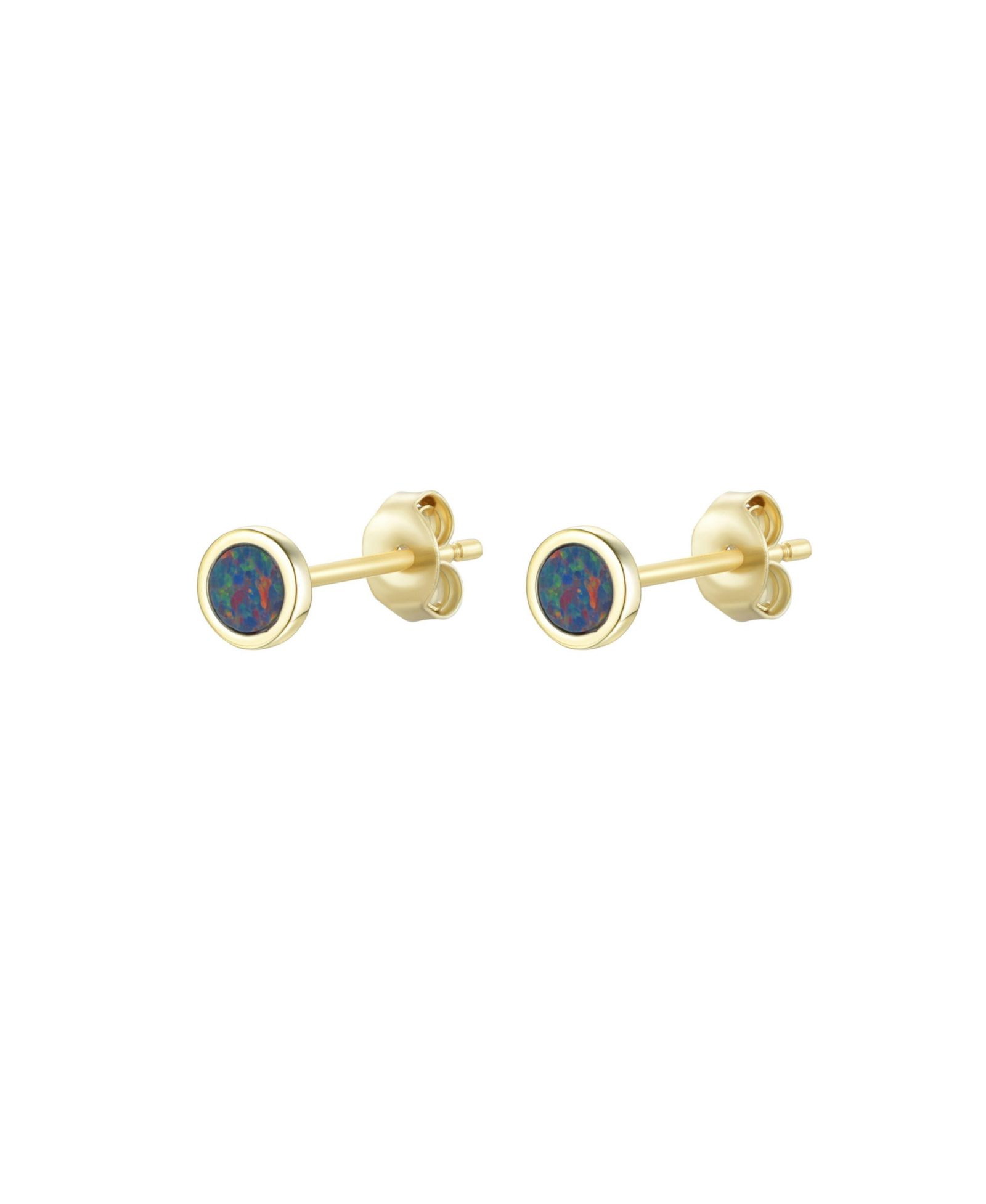 Серьги-гвоздики Kamaria Round Stud With Lab-Grown Opal in Plated Sterling