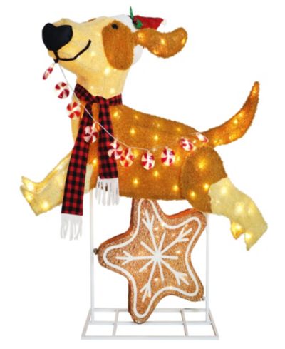 Декор для праздника Puleo International 4' Pre-Lit Outdoor Puppy Christmas