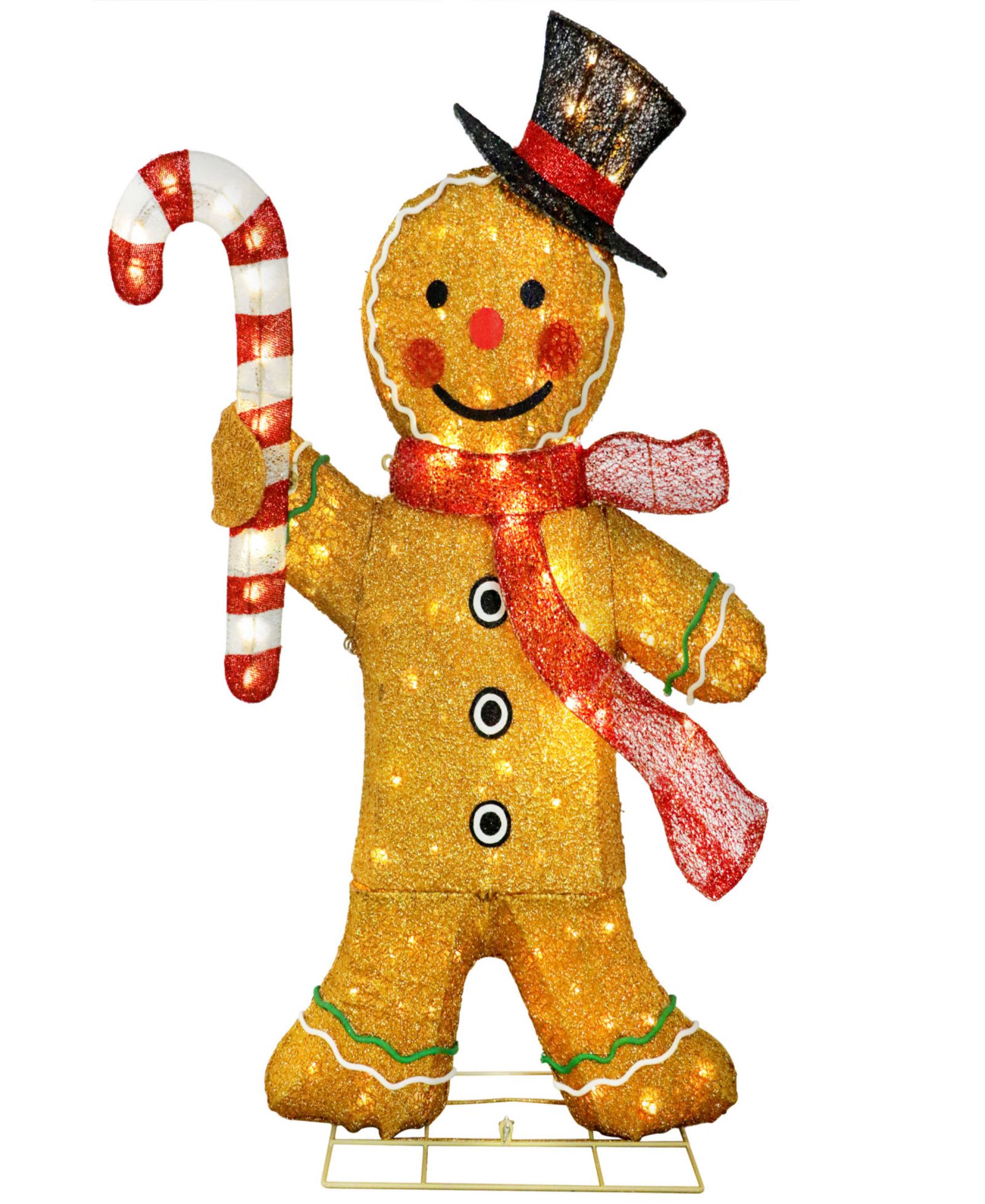 Puleo International 4' Pre-Lit Outdoor Gingerbread Man Christmas Holiday Décor
