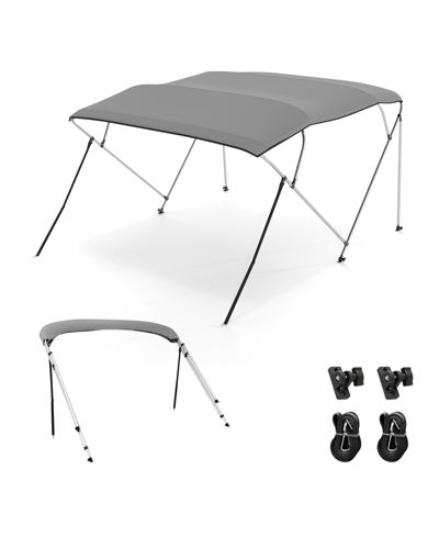 SKONYON 4-Bow Boat Bimini Top Sun Shade Boat Canopy With Storage Boot.