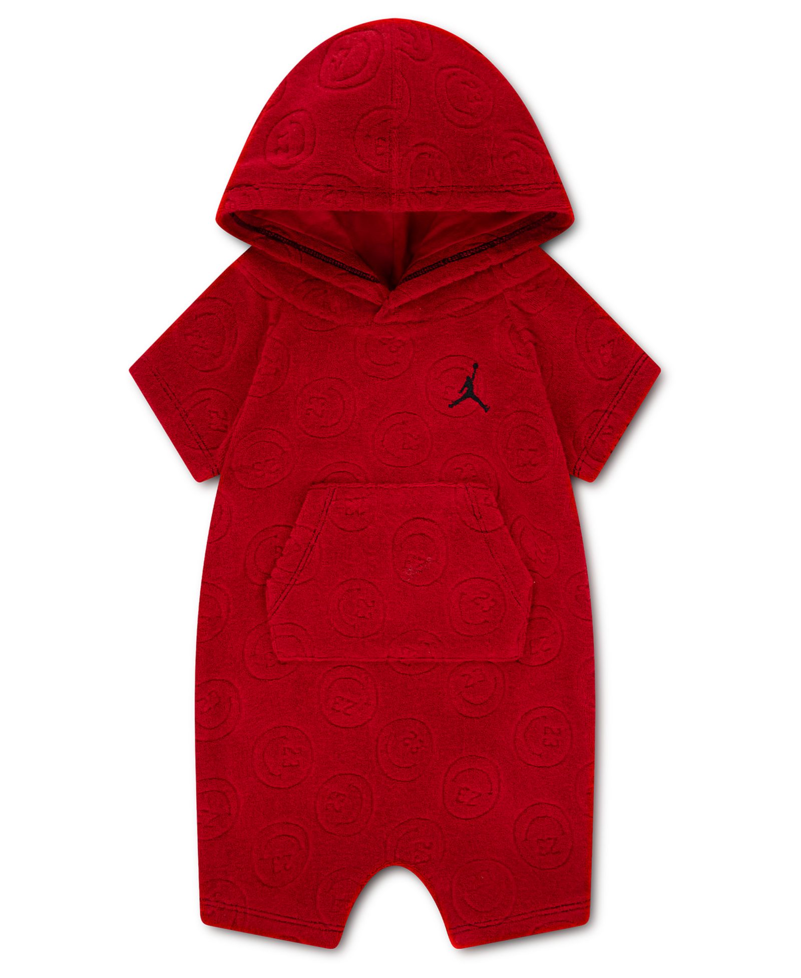 Jordan Baby Boys' Terry Hooded Smiley Short-Sleeve Romper