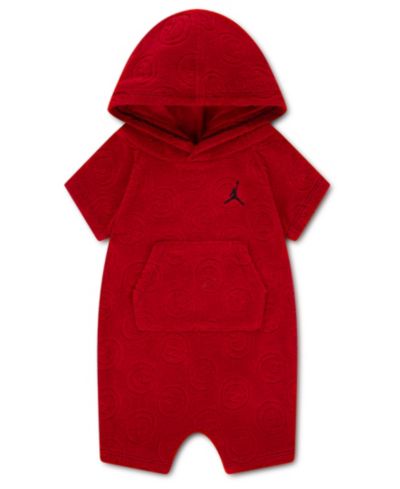 Jordan Baby Boys' Terry Hooded Smiley Short-Sleeve Romper