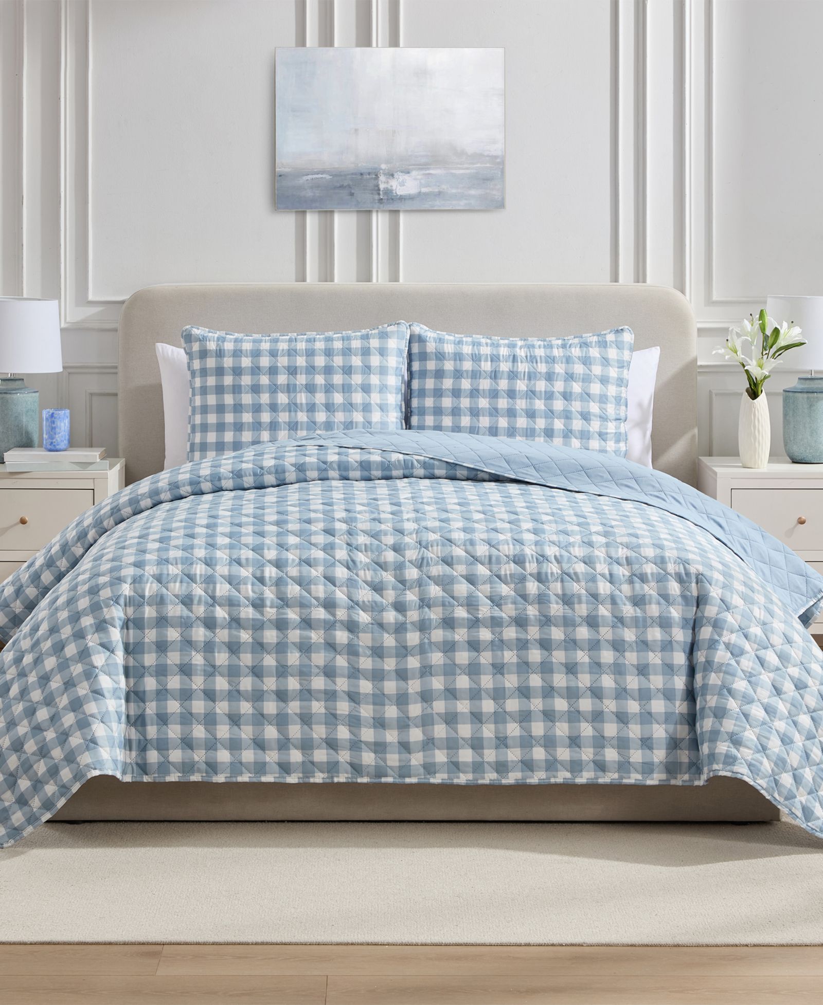 VCNY Home Комплект из 3 стеганых покрывал Gingham Microfiber, King