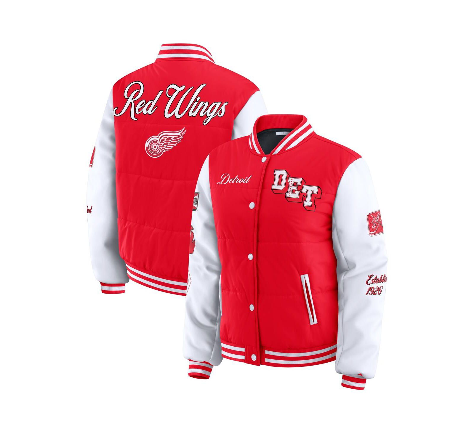 Женская пуховая куртка WEAR by Erin Andrews Detroit Red Wings Varsity красно-белая