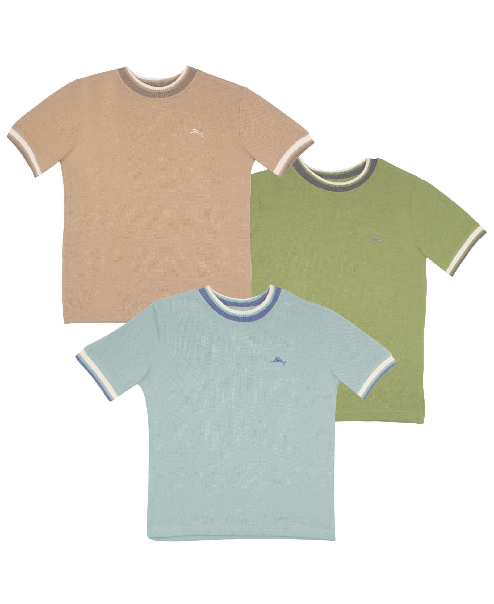 Детский набор из 3 футболок Tommy Bahama Crewneck Ringer Stylish T-Shirt Set
