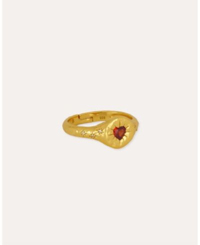 Ottoman Hands Garnet Heart Ring