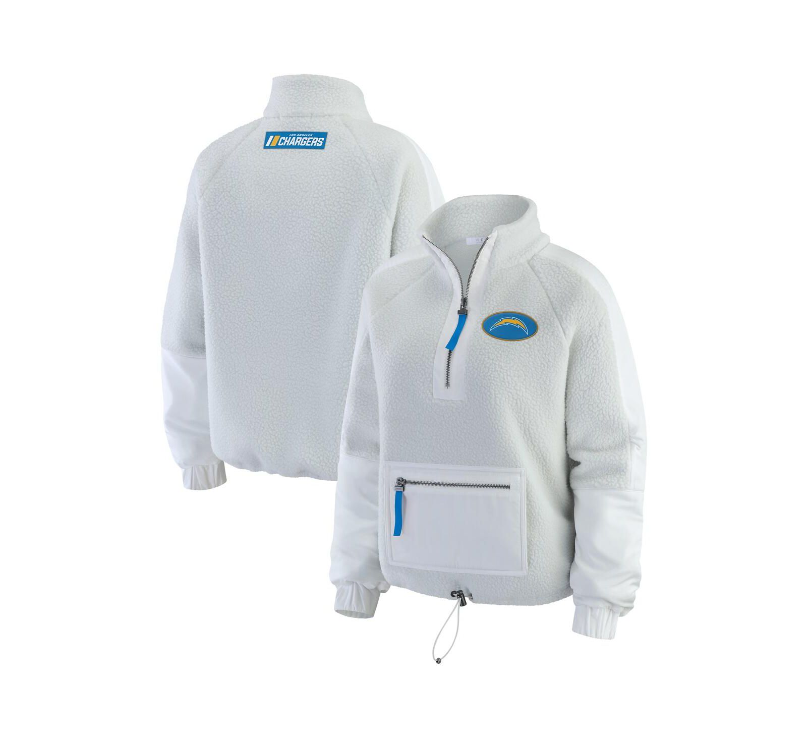 WEAR by Erin Andrews Женский флисовый жакет Los Angeles Chargers White Half-Zip