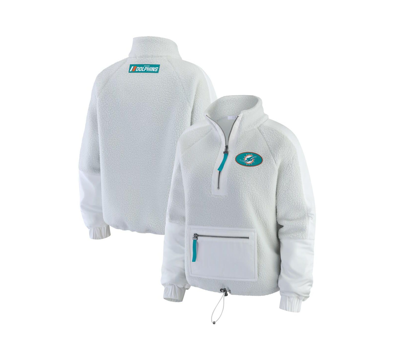 Женский комплект WEAR by Erin Andrews Miami Dolphins Polar Fleece Half-Zip Jacket, белый