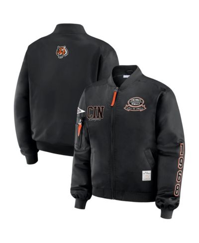 WEAR by Erin Andrews Женская бомбер-куртка с полной молнией и патчем Cincinnati Bengals, черная