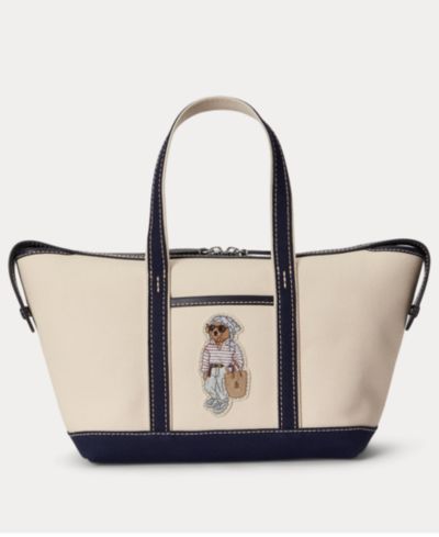 Polo Ralph Lauren Women's Bear Canvas Mini Shopper Tote