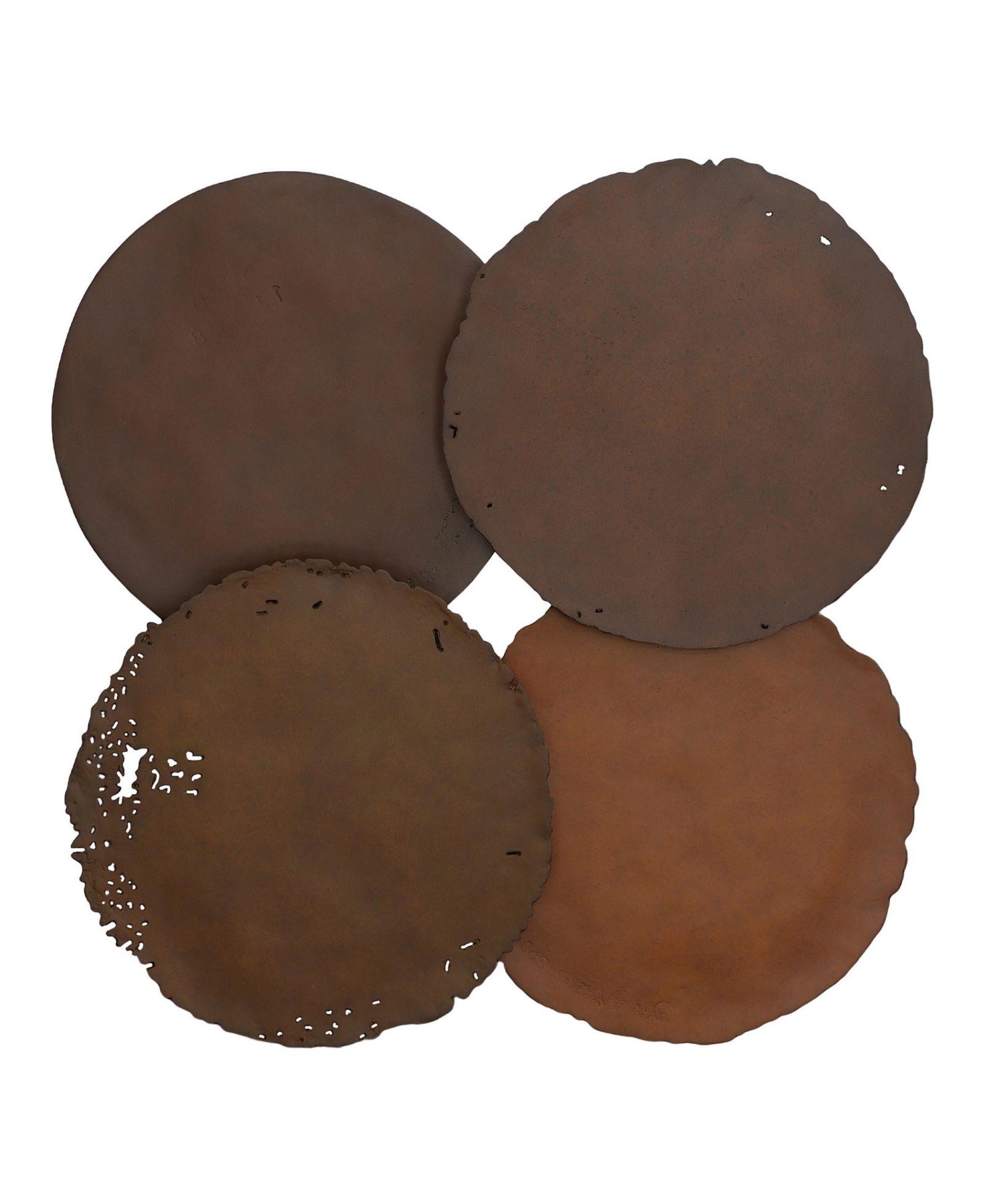 Phillips Collection Cast Oil Drums Rust Wall Discs, Set of 4