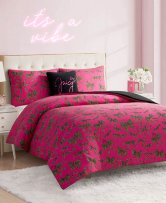 Juicy Couture Комплект из 4 предметов с реверсивным принтом cheetah bows, Full/Queen