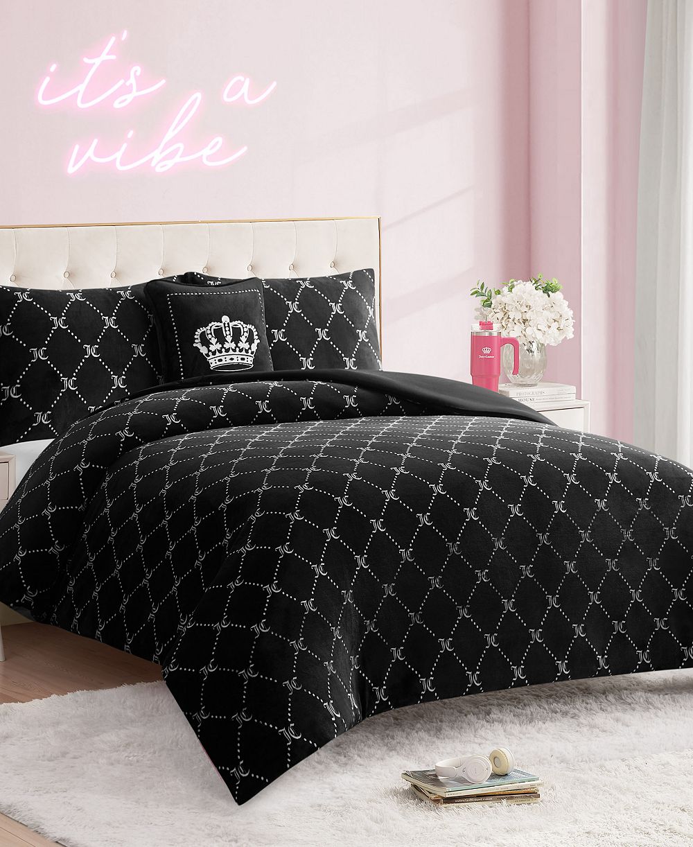 Комплект из 4-х одеял Juicy Couture Plush Reversible Trellis Link, King
