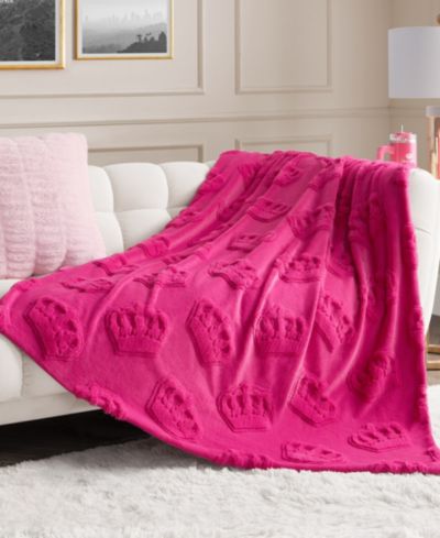 Juicy Couture Faux Fur Throw, 50" x 70"