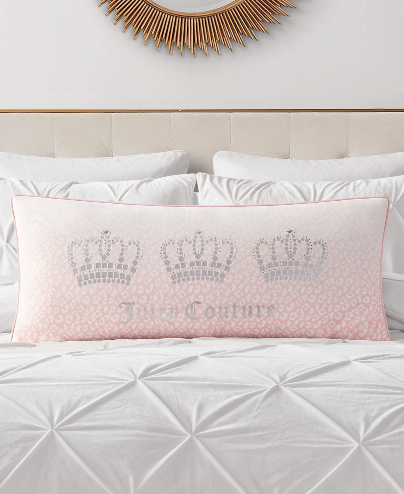 Juicy Couture Royal Crowns Decorative Pillow, 16" x 36"