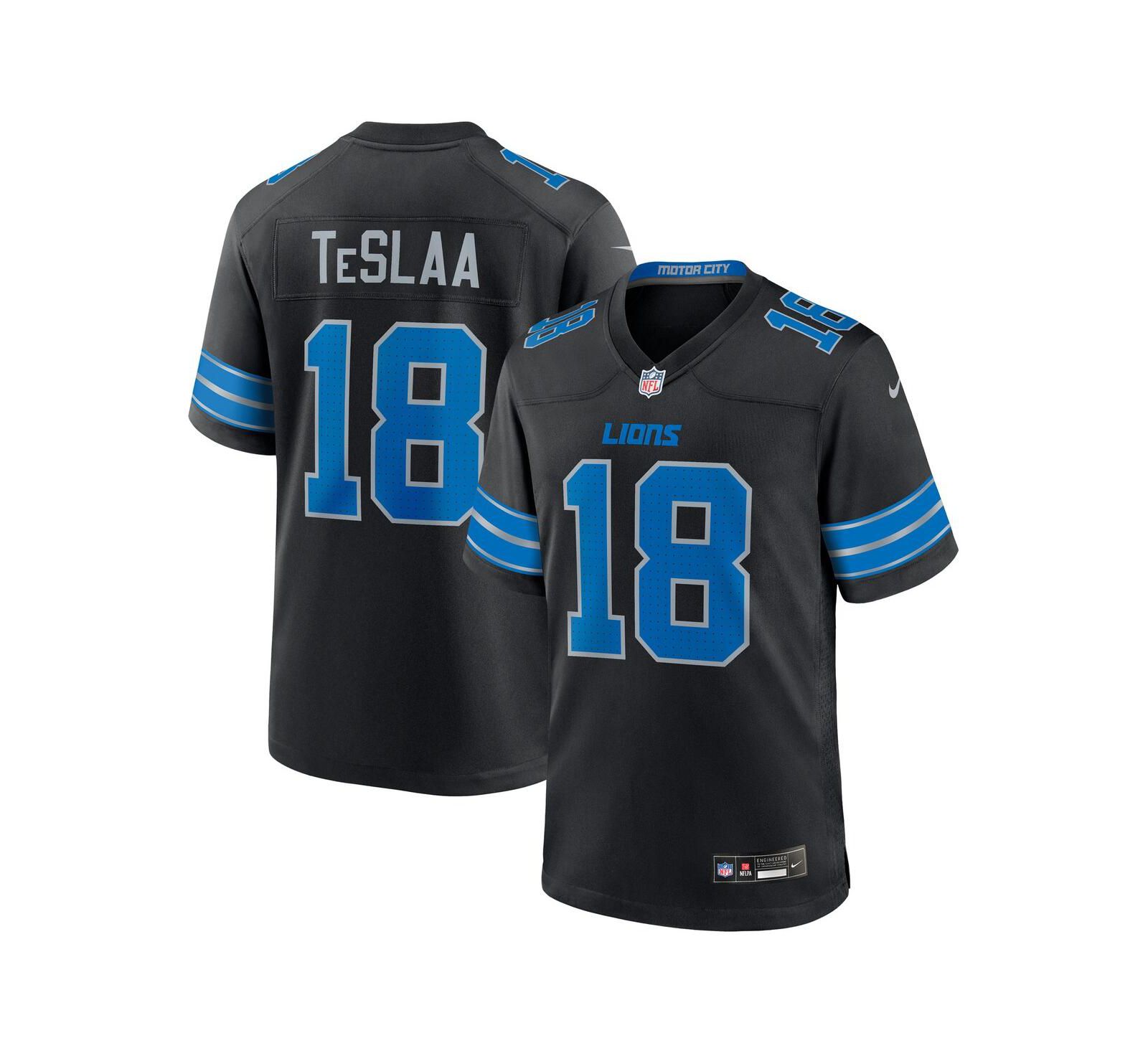 Nike Мужская джерси Detroit Lions Alternate Game Player, черная