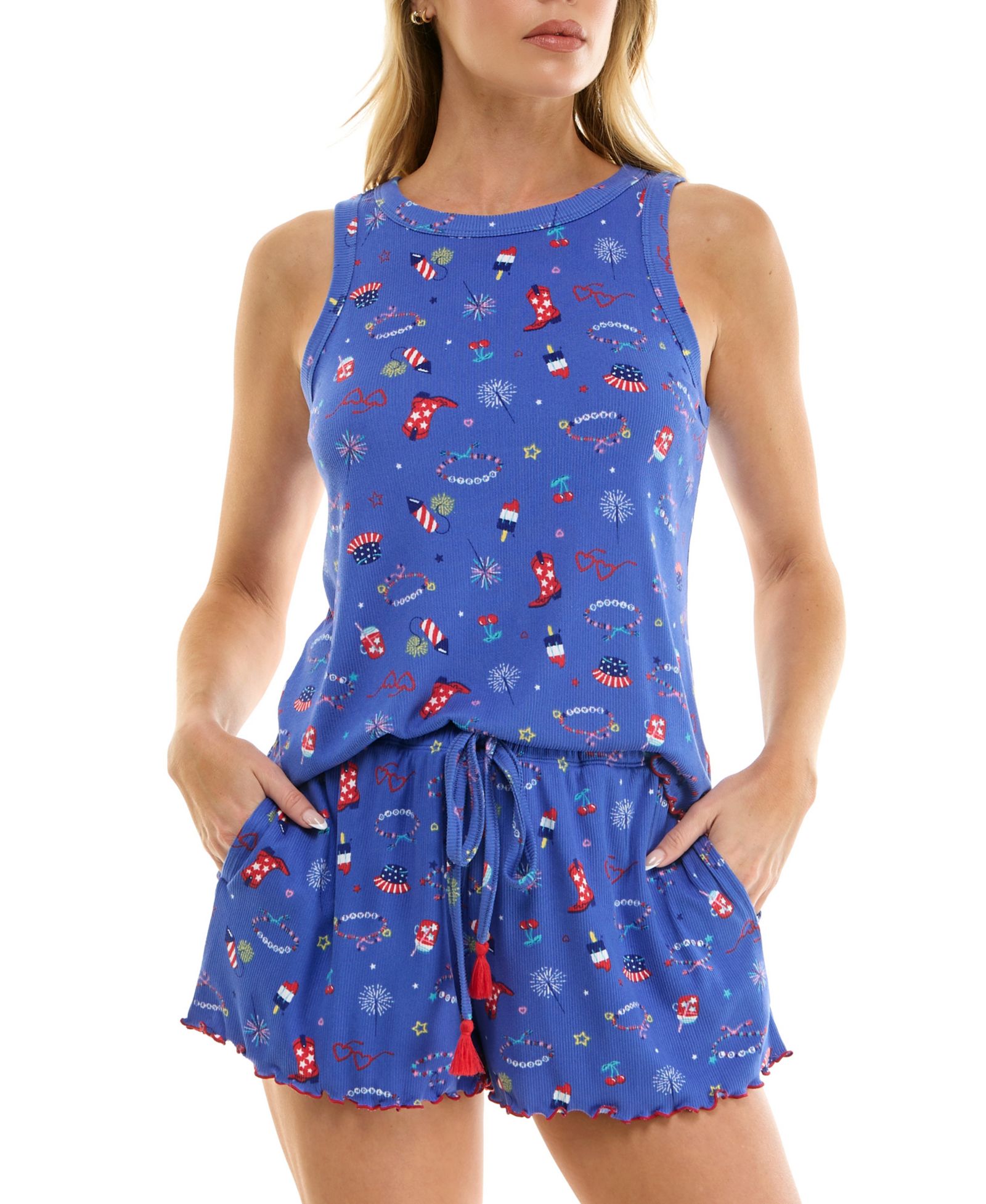 Женский комплект Roudelain Crewneck Top and Pull-On Shorts, 2-Piece Set