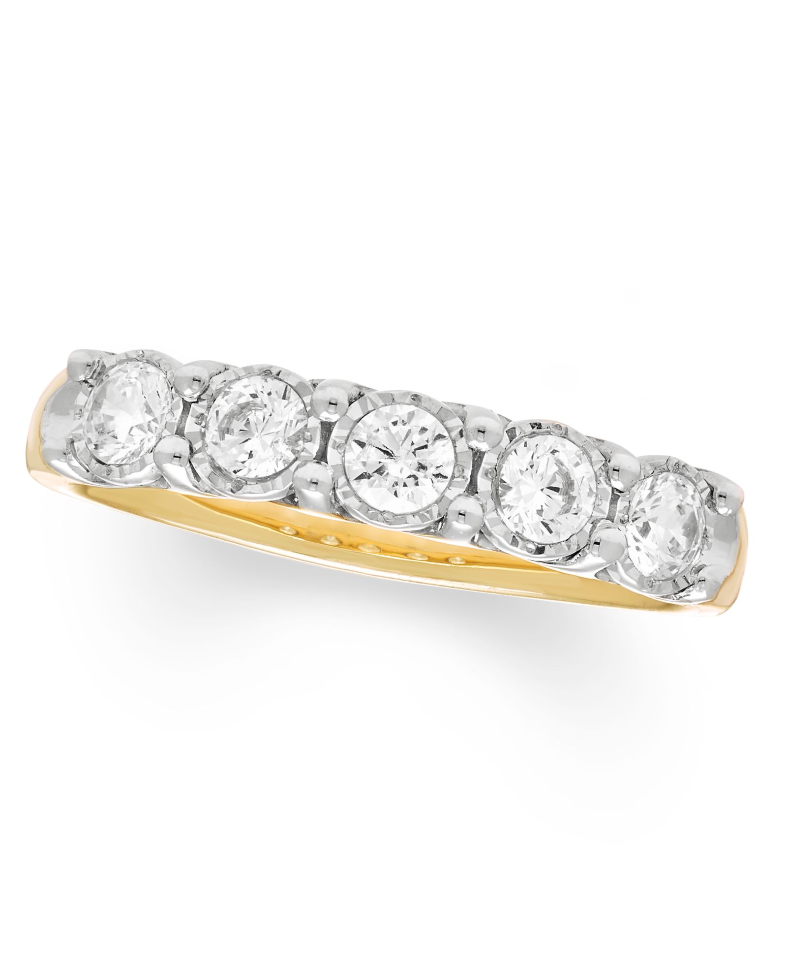 Macy's Diamond Band Ring (1/2 ct. t.w.) in 14k Two Tone Gold