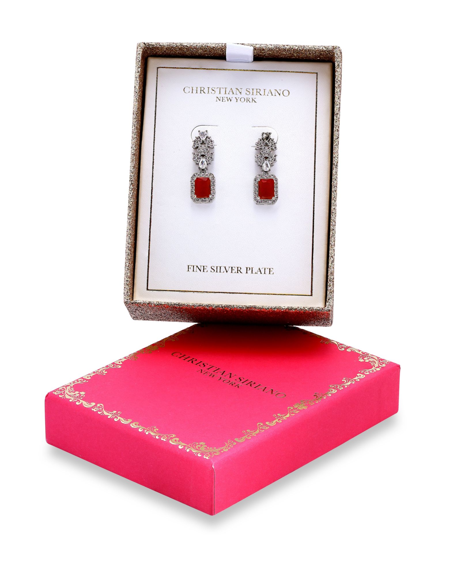 Серьги-подвески Christian Siriano New York с цирконием и цветочным мотивом