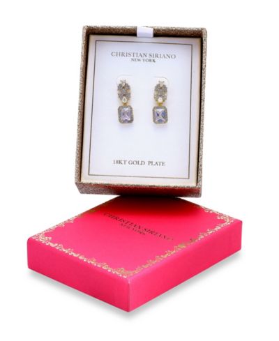 Серьги Christian Siriano New York с цветочным мотивом и цирконием, позолоченные