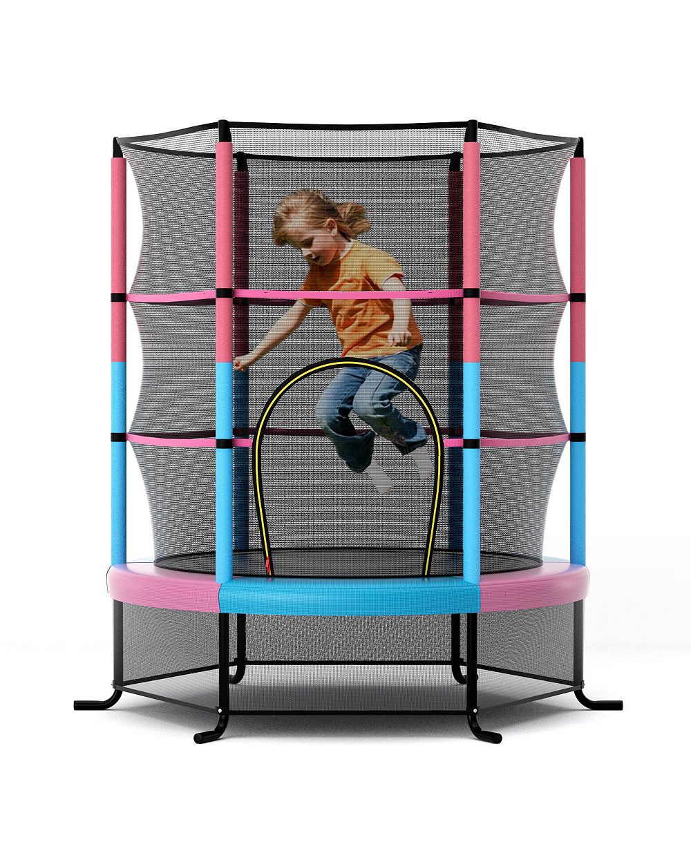 55 Inch Детский Recreational Trampoline Bouncing Jumping Mat with Enclosure Net