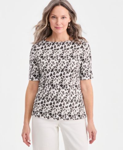 Style & Co Женский трикотажный топ Petite Boat Neck