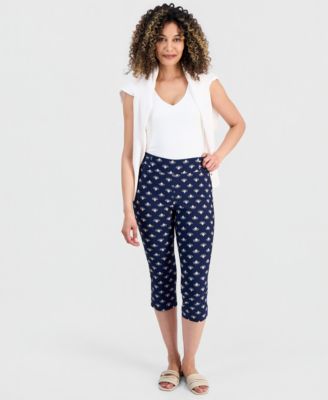 Женские брюки Capri JM Collection Petite Graphic Flourish Rivet