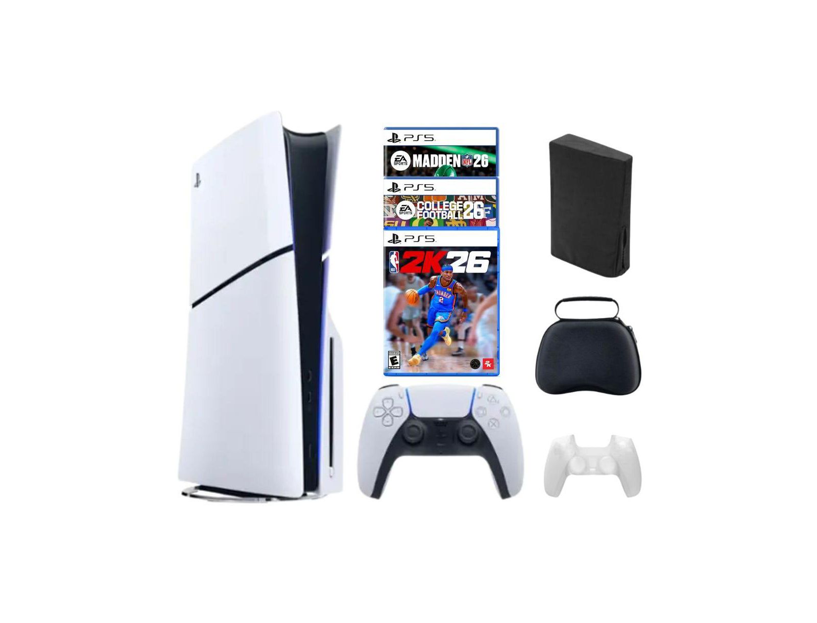 Sony PlayStation 5 Slim Disc Bundle с играми College Football 26, Madden 26, NBA 2K26 и аксессуарами