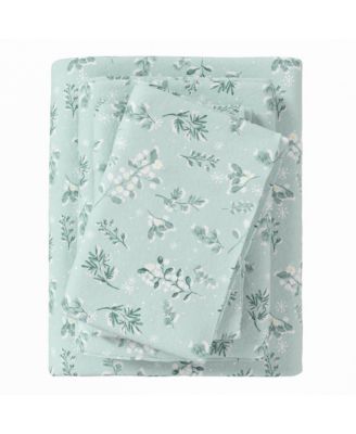 Linery & Co. Ultra-Soft Turkish Cotton Flannel Winter Floral Print Sheet